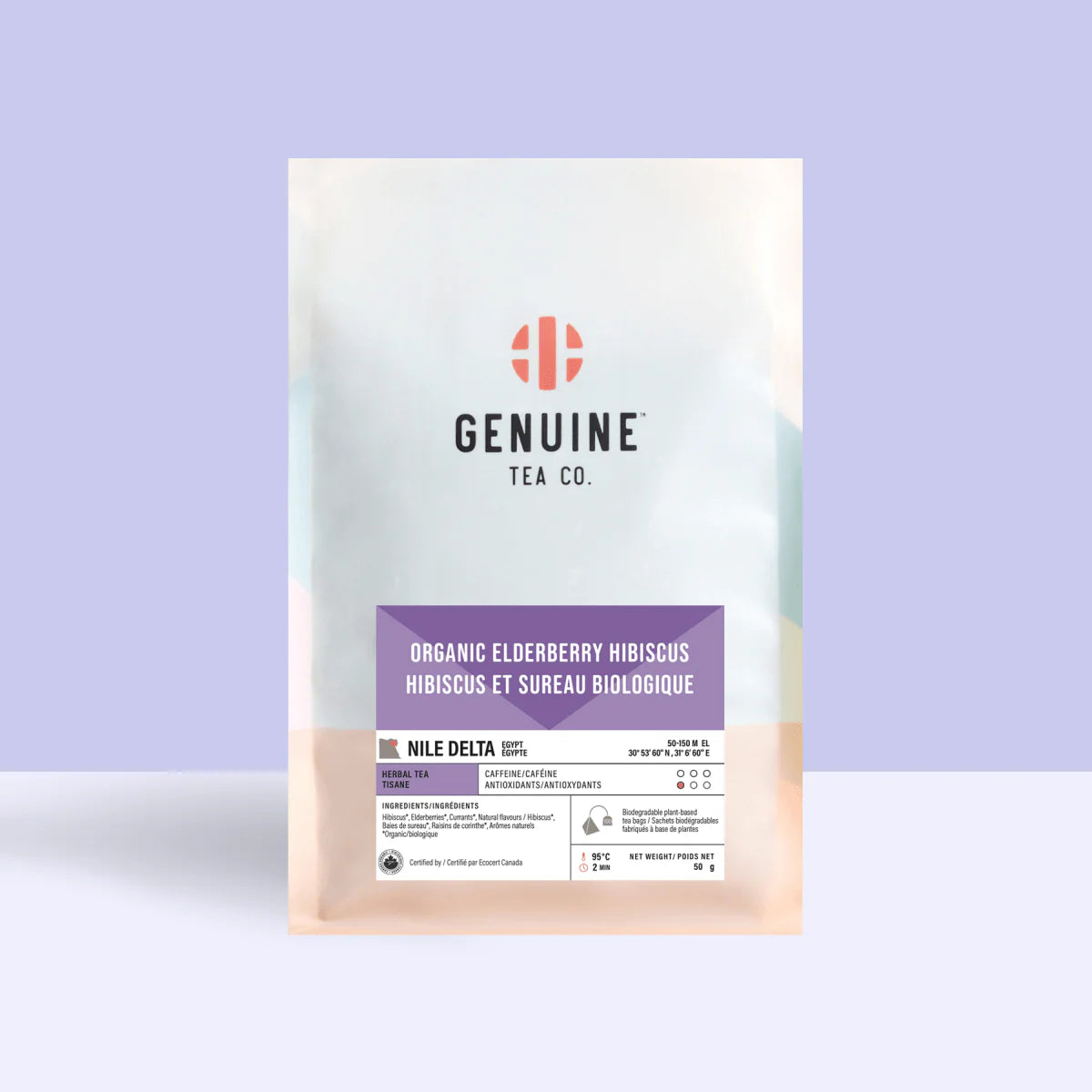 Pyramid Tea Bags - Organic Elderberry Hibiscus Herbal Tea